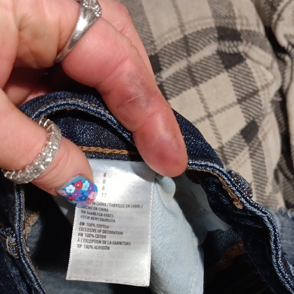 American Eagle Outfitters Dark Blue High Waist Shorts - Picture 3 of 3